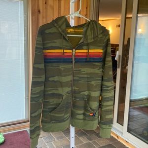 Aviator Nation Hoodie in army print green Size - S